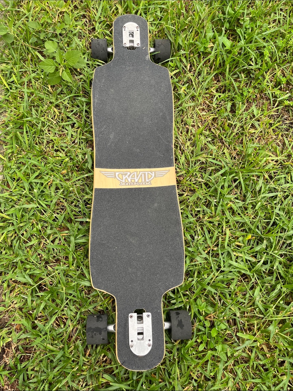 Black and Natural Longboard Deck by